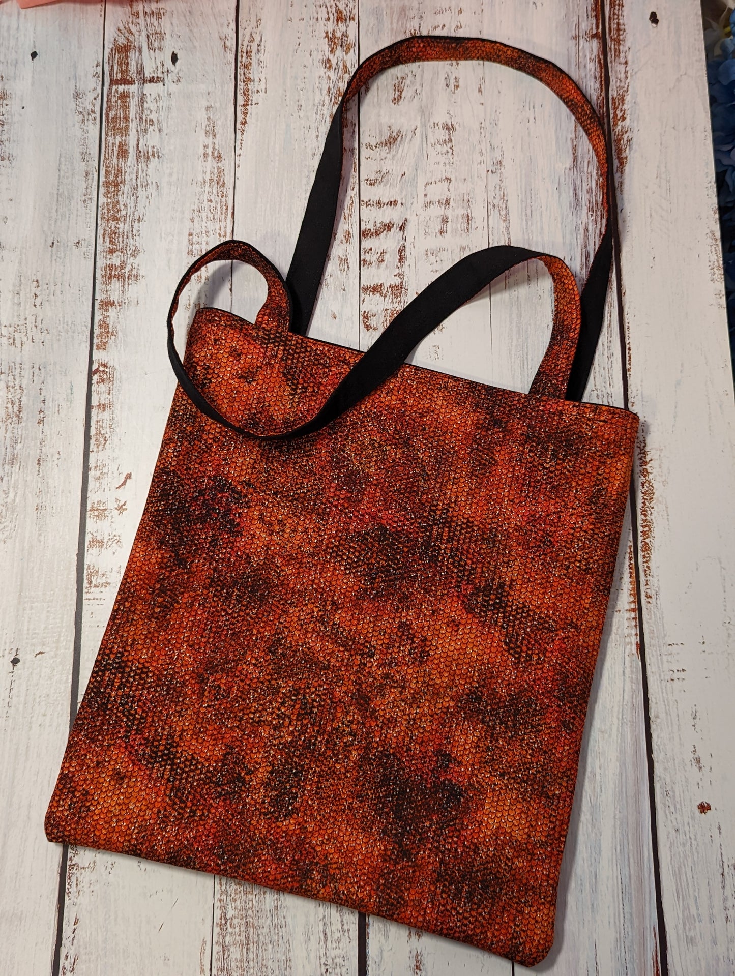 D20 Red Scale Pocket Tote Bag