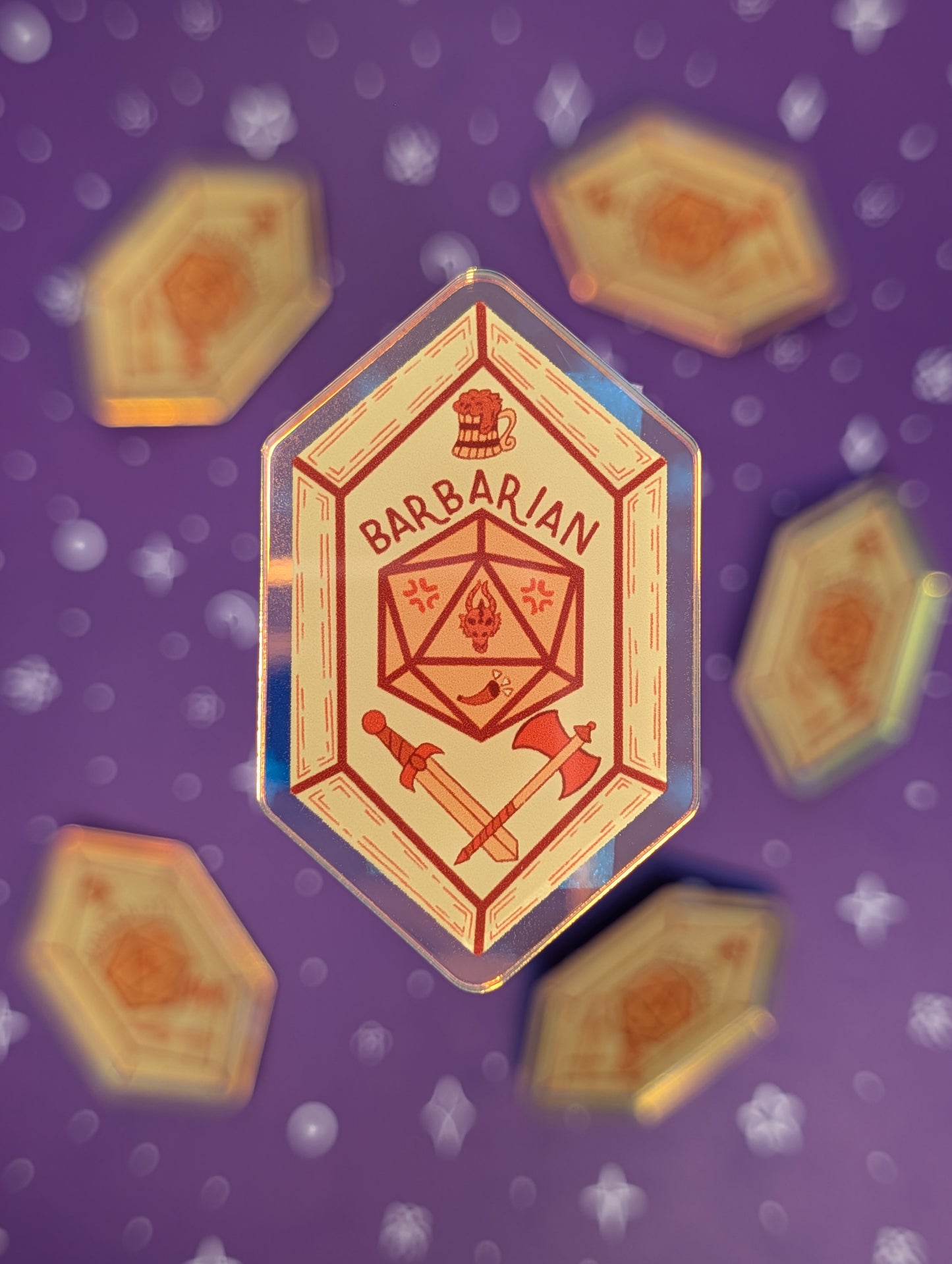 Barbarian Holographic Pin